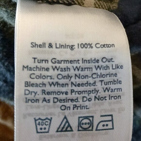 Eddie Bauer Cargo Pants Mens 40X32 Cotton Flannel Lined Warm Khaki Tan - Picture 10 of 10